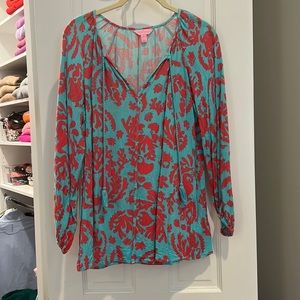 Lily Pulitzer Coral 3/4 Tunic size small